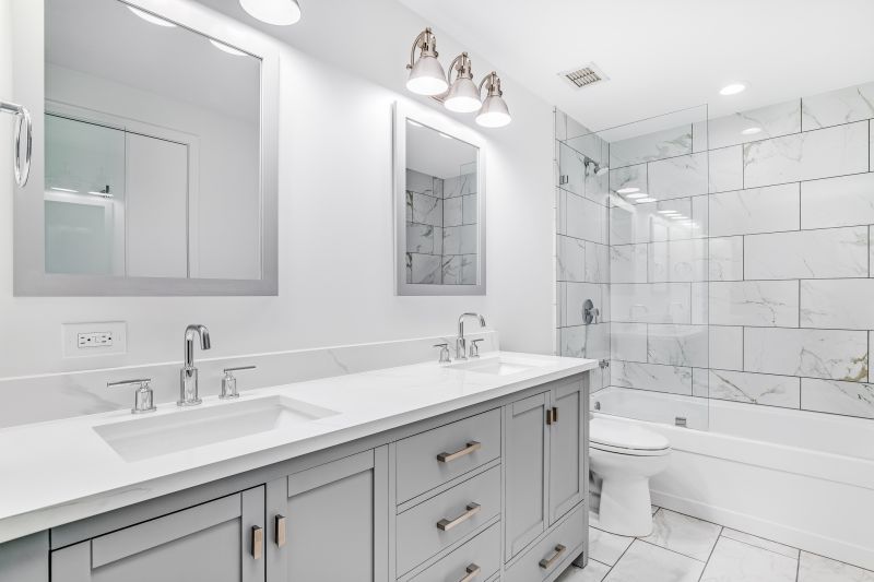 Double Vanity with Modern Hardware